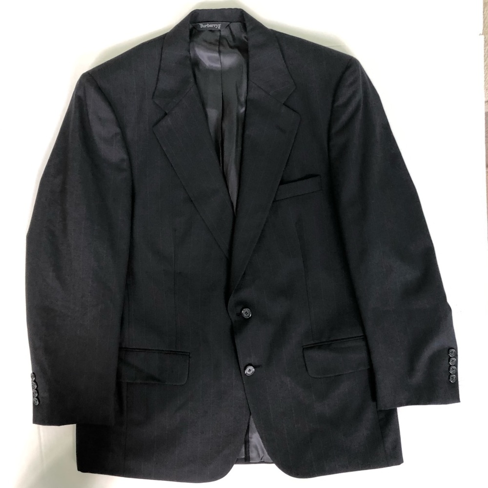 Burberry Black w/ Red Stripes Blazer Wool Size 40R